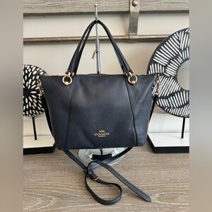 Coach Kacey dark blue Leather Satchel. EUC